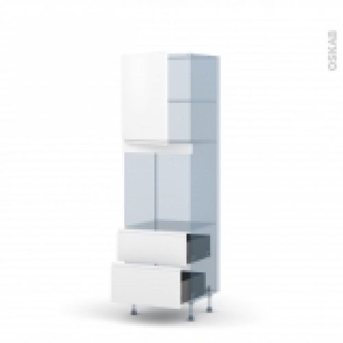 Ipoma Blanc Mat Kit Renovation 18 Colonne Four Niche 60 N2158 1 Porte 2 Casseroliers L60Xh195Xp60