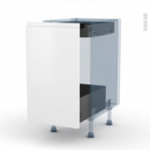 Ipoma Blanc Mat Kit Renovation 18 Meuble Bas Coulissant 1 Porte 1 Tiroir Anglaise L40Xh70Xp60