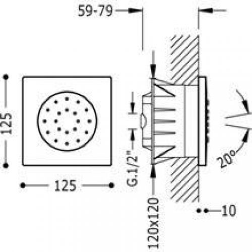 Jet encastré anti-calcaire TRES