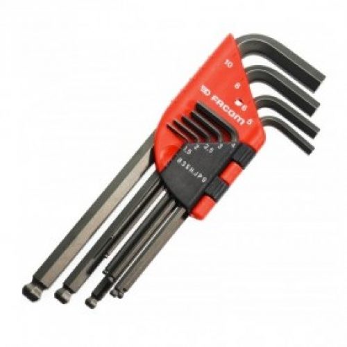 Jeu 9 clés allen longues 1.5 à 10 mm – tête sphérique – 83SH.JP9APB