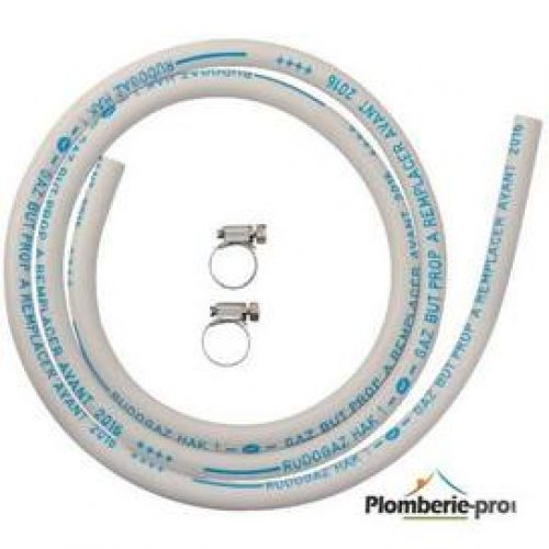 Jeu de 2 colliers gaz pour tuyau en caoutchouc blanc NF
