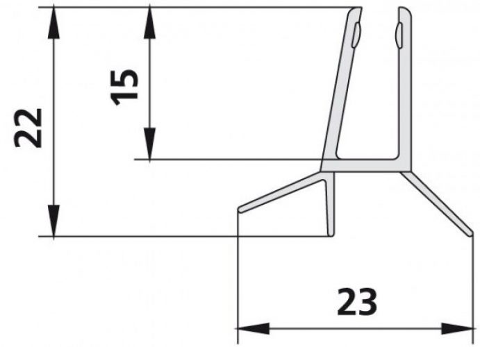Kermi IBIZA 2000 Joint d&rsquo;étanchéité horizontal 985 mm (2534102)
