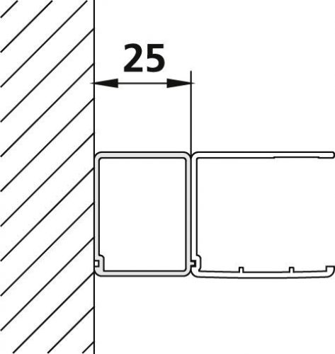 Kermi LIGA Profilé d&rsquo;élargissement Argent mat brillant
