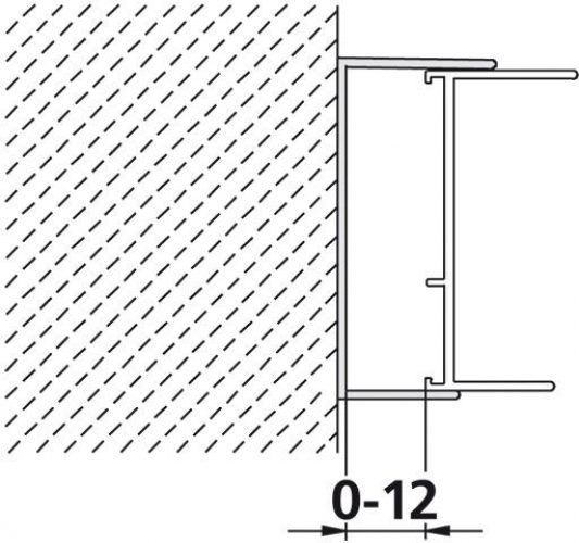 Kermi NOVA 2000 Profilé de raccordement mural Argent mat brillant