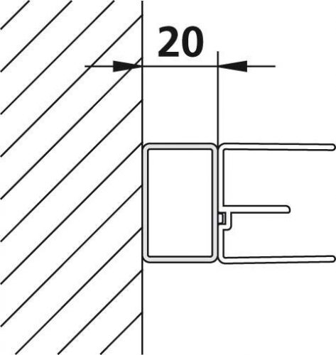 Kermi RAYA Profilé d&rsquo;élargissement Argent mat brillant
