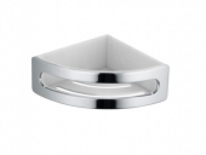 Keuco Elegance – Porte éponge d&rsquo;angle chromé / blanc