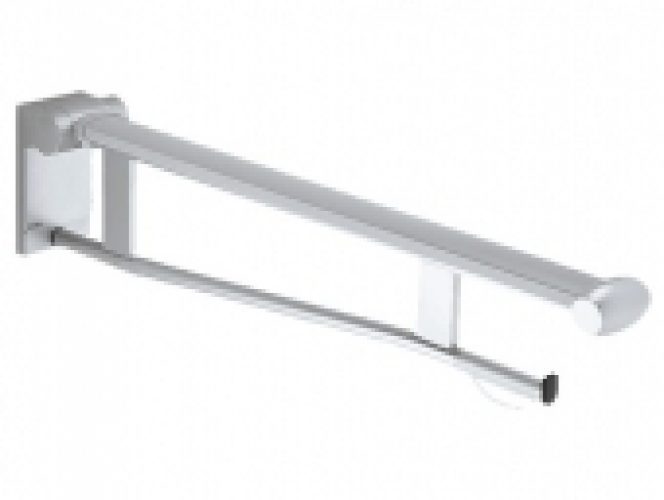 Keuco Plan care – Barre d&rsquo;appui repliable argent anodisé / gris noir