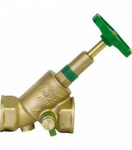 KFR Robinet a soupape a tete inclinee DN32/1 1/4&Prime;, broche montante filet fem x filet fem/ avec vidage