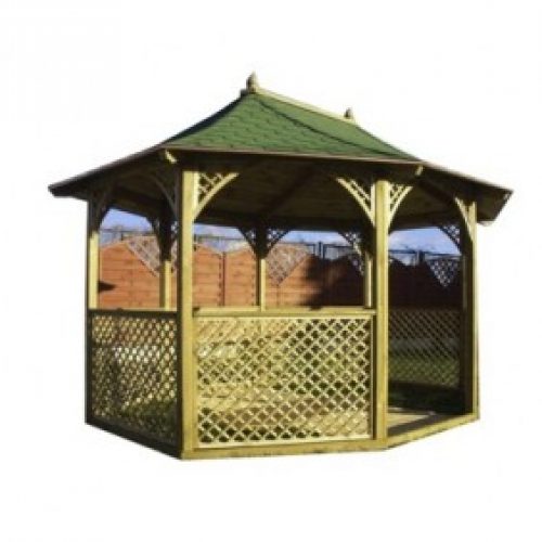 Kiosque de jardin octogonal allongé – diam 3,6 m x H 3,1 m – KI M 36