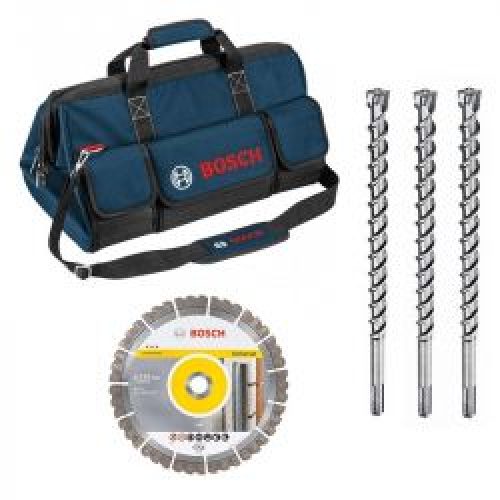 Kit 5 Accessoires Bosch 06159975H4 3 Burins Sds Max 7 Disque Sac Outils