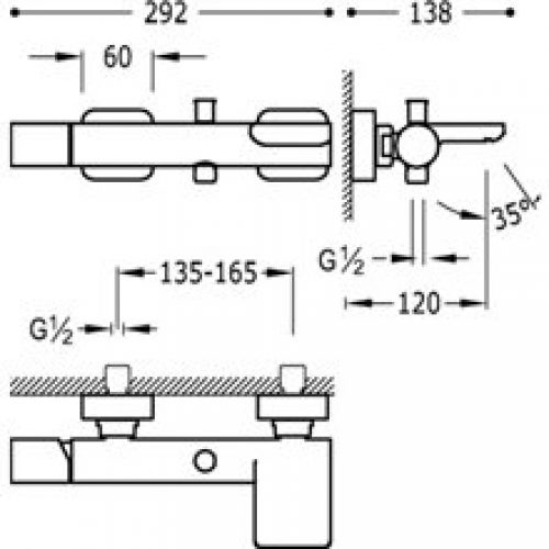 Kit baignoire-douche orange LOFT TRES