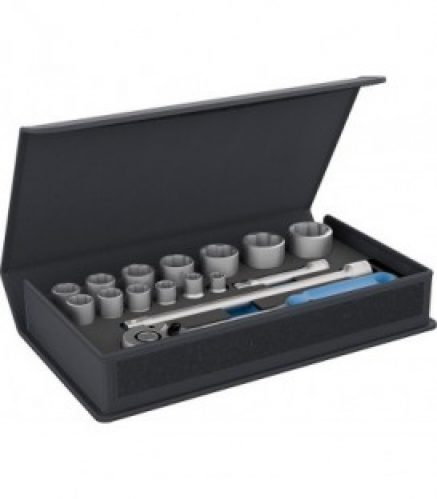 Kit cliquets GEDORE 12,7 mm (1/2″) 15 pièces dans pochette en tissu