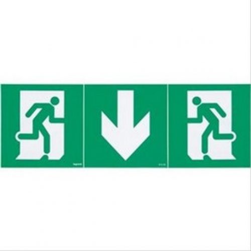 Kit de 3 étiquettes d&rsquo;évacuation adhésives BAES, modulable