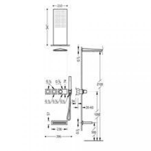Kit de baignoire thermostatique 3 voies cascade RR
