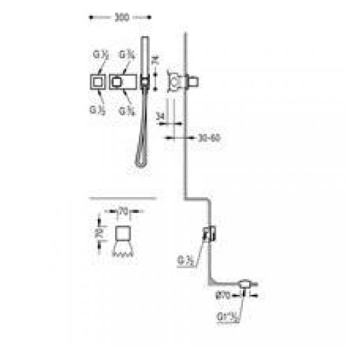 Kit de baignoire thermostatique bonde cascade TRES