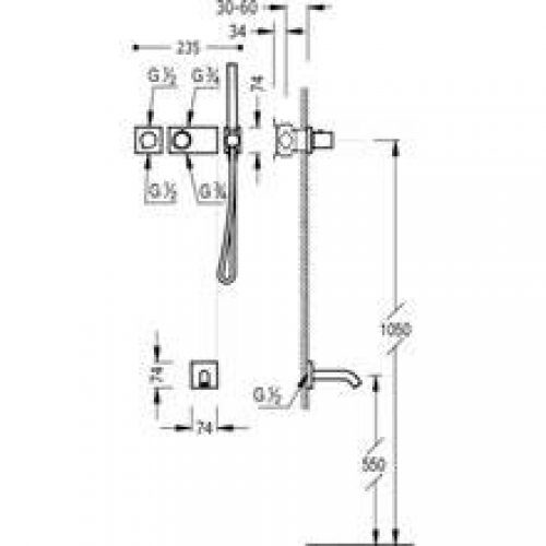 Kit de baignoire thermostatique TRES