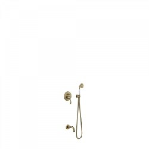 Kit de bain‑douche à encastrer avec fermeture et réglage du débit – TRES 24218005LV Laiton Vieilli