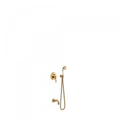Kit de bain‑douche à encastrer avec fermeture et réglage du débit – TRES 24218005OR Or