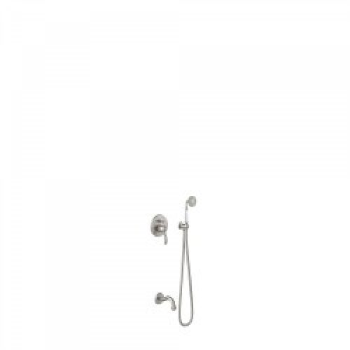 Kit de bain‑douche à encastrer avec fermeture et réglage du débit – TRES 24218005AC Acier