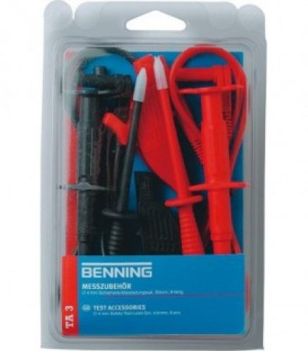 Kit de cable de mesure – securite 4mm silicone 8 pieces BENNING TA3