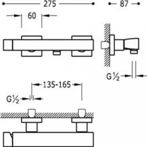 Kit de douche Acier TRES SLIM