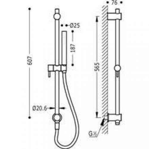 Kit de douche barre coulissante style moderne…