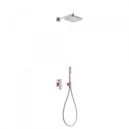 Kit de douche encastré avec fermeture et réglage du débit – TRES 20018002FU Fuchsia