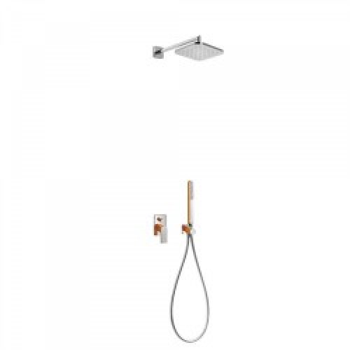 Kit de douche encastré avec fermeture et réglage du débit – TRES 20018002NA Orange