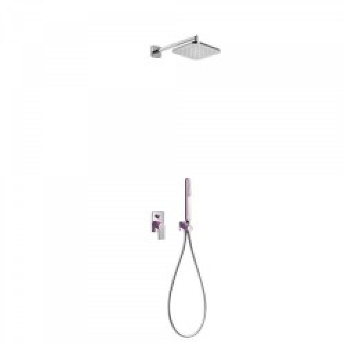 Kit de douche encastré avec fermeture et réglage du débit – TRES 20018002VI Violet