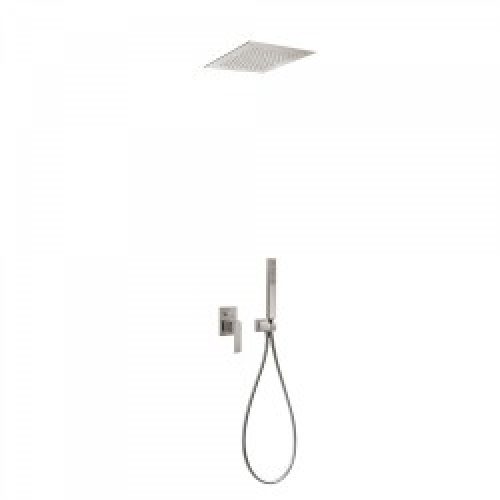 Kit de douche encastré  avec fermeture et réglage du débit – TRES 20298001AC Acier
