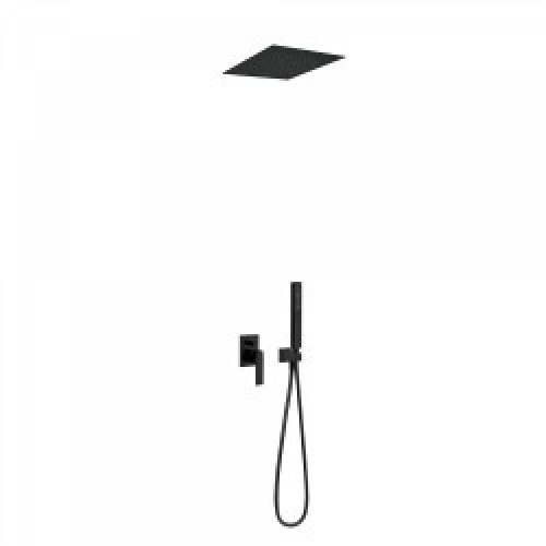 Kit de douche encastré  avec fermeture et réglage du débit – TRES 20298001NM Noir Mat