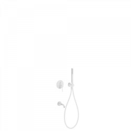 Kit de douche encastré avec fermeture et réglage du débit – TRES 26218003BM Blanc Mat