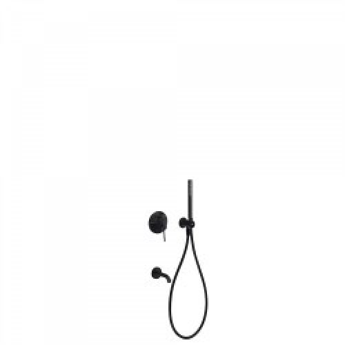 Kit de douche encastré avec fermeture et réglage du débit – TRES 26218003NM Noir Mat