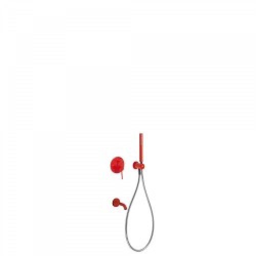 Kit de douche encastré avec fermeture et réglage du débit – TRES 26218003TRO Rouge