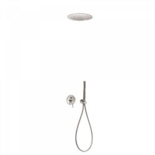 Kit de douche encastré avec fermeture et réglage du débit – TRES 26218099AC Acier
