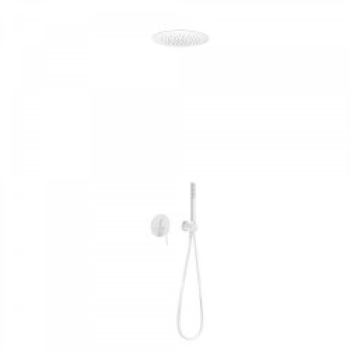 Kit de douche encastré avec fermeture et réglage du débit – TRES 26218099BM Blanc Mat