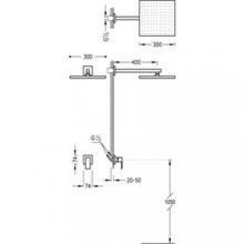 Kit de douche encastré CUADRO Tres pomme haute…