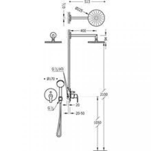 Kit de douche encastré K-Tres douche mobile 5…