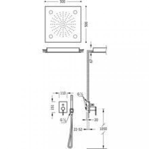 Kit de douche encastré MONO-TERM Tres INOX…