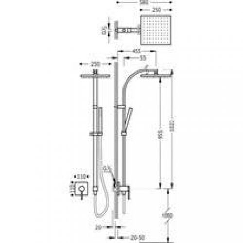 Kit de douche encastré MONO-TERM Tres raccord…