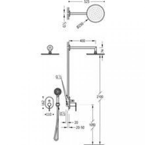 Kit de douche encastré MONO-TERM Tres rond
