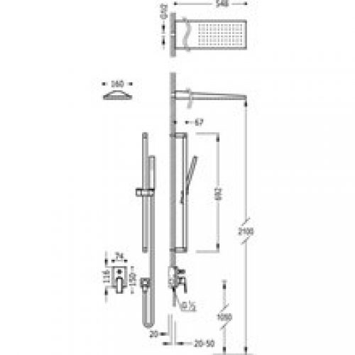 Kit de douche mitigeur acier 93 PROJECT TRES