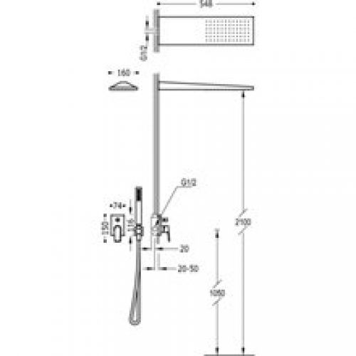 Kit de douche mitigeur encastré 92 PROJECT TRES