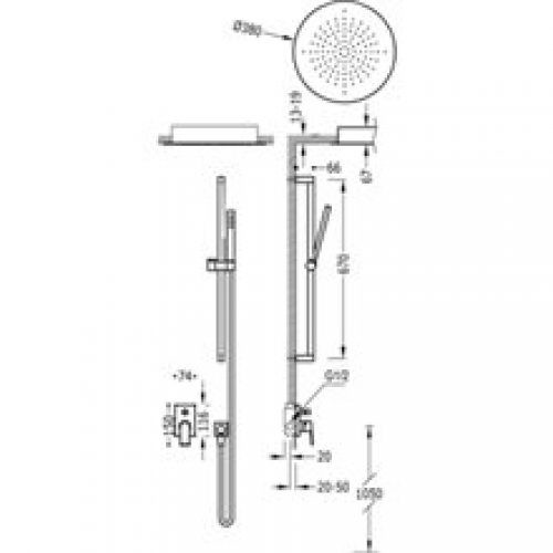 Kit de douche mitigeur encastré 94 PROJECT TRES