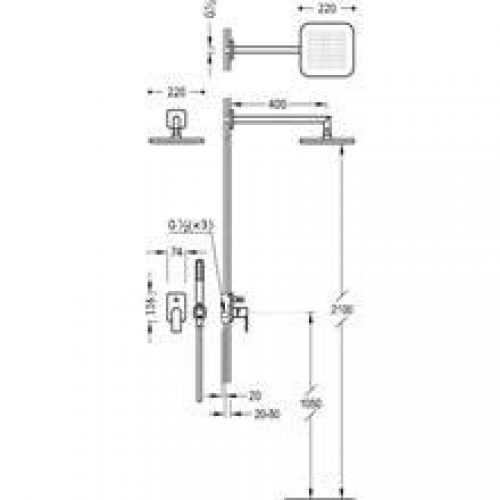 Kit de douche mitigeur encastré Loft-Tres