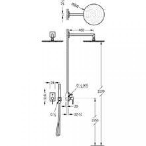 Kit de douche mitigeur encastré Max-Tres