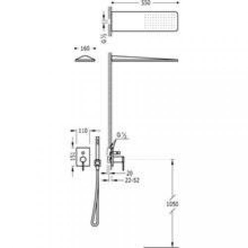 Kit de douche MONO-TERM encastré TRES INOX