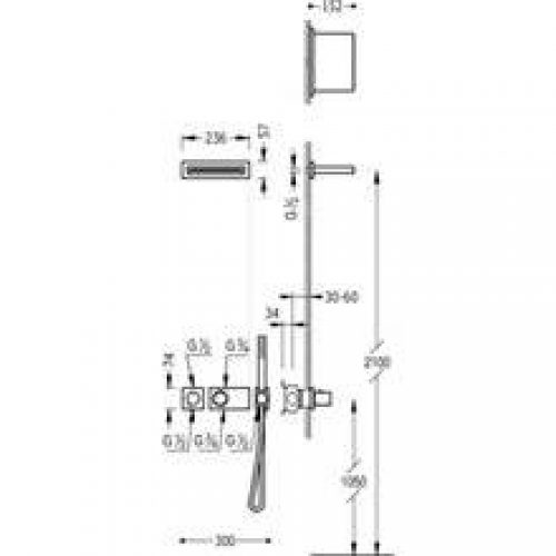 Kit de douche thermostatique 2 voies Cascada TRES