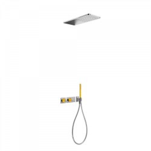 Kit de douche thermostatique BLOCK SYSTEM avec fermeture et réglage du débit. (2 voies) – TRES…