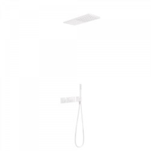 Kit de douche thermostatique BLOCK SYSTEM avec fermeture et réglage du débit  – TRES 20735202BM Blanc Mat